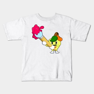 Apple as Painter with Paint brush Kids T-Shirt